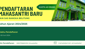 Pendaftaran Mahasantri Ma'had Al-Jami'ah IAIN Syaikh Abdurrahman Siddik Bangka Belitung 2024/2025