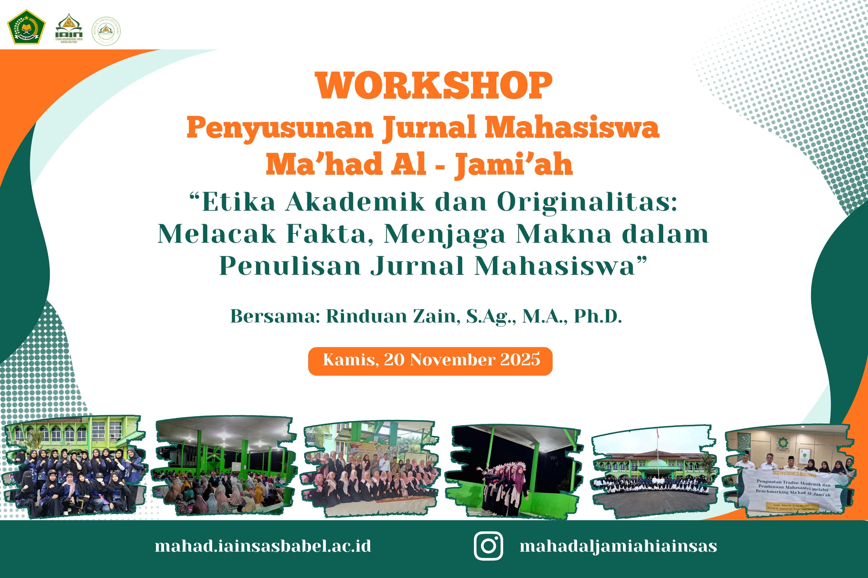 Tingkatkan Akademik Mahasantri, Ma'had Al-Jami'ah Akan Gelar Workshop Penyusunan Jurnal